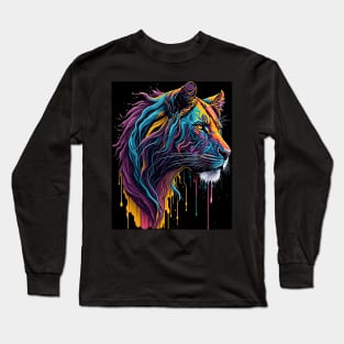 Splash Art of a Lioness Long Sleeve T-Shirt